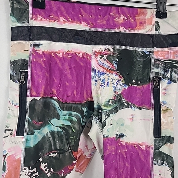 Lululemon Women's Multicolor Mesh Leggings Mid Rise 25" Yoga Sz 6 - Picture 2 of 9